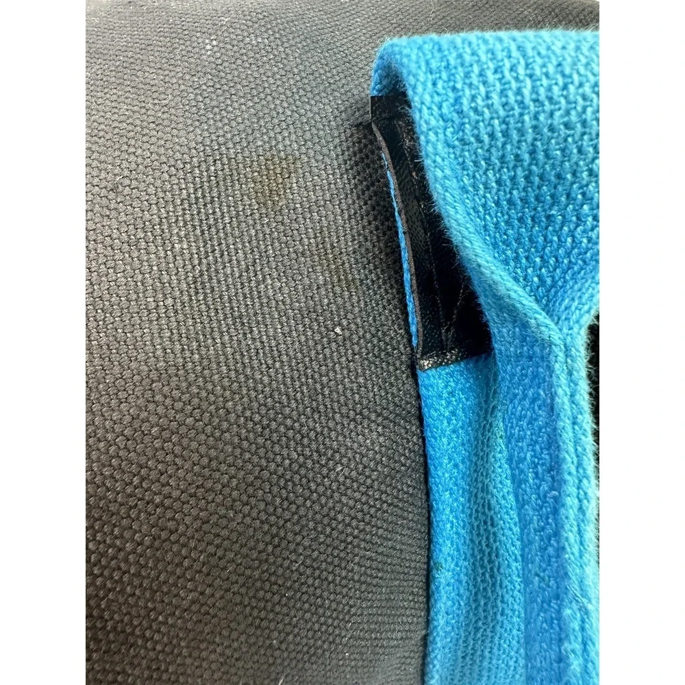 RARE Y2K Reebok Black Cotton Denim Gym Duffle 90s Teal Blue READ DESCRIPTION